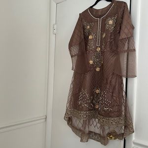 3pc brown tail frock